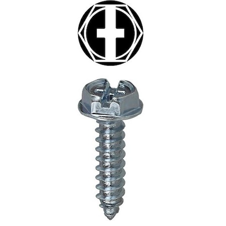 Dottie Sheet Metal Screw Kit, Zinc Plated Finish, Carbon Steel, Hex Head Hex/Phillips/Slotted Drive 10HX